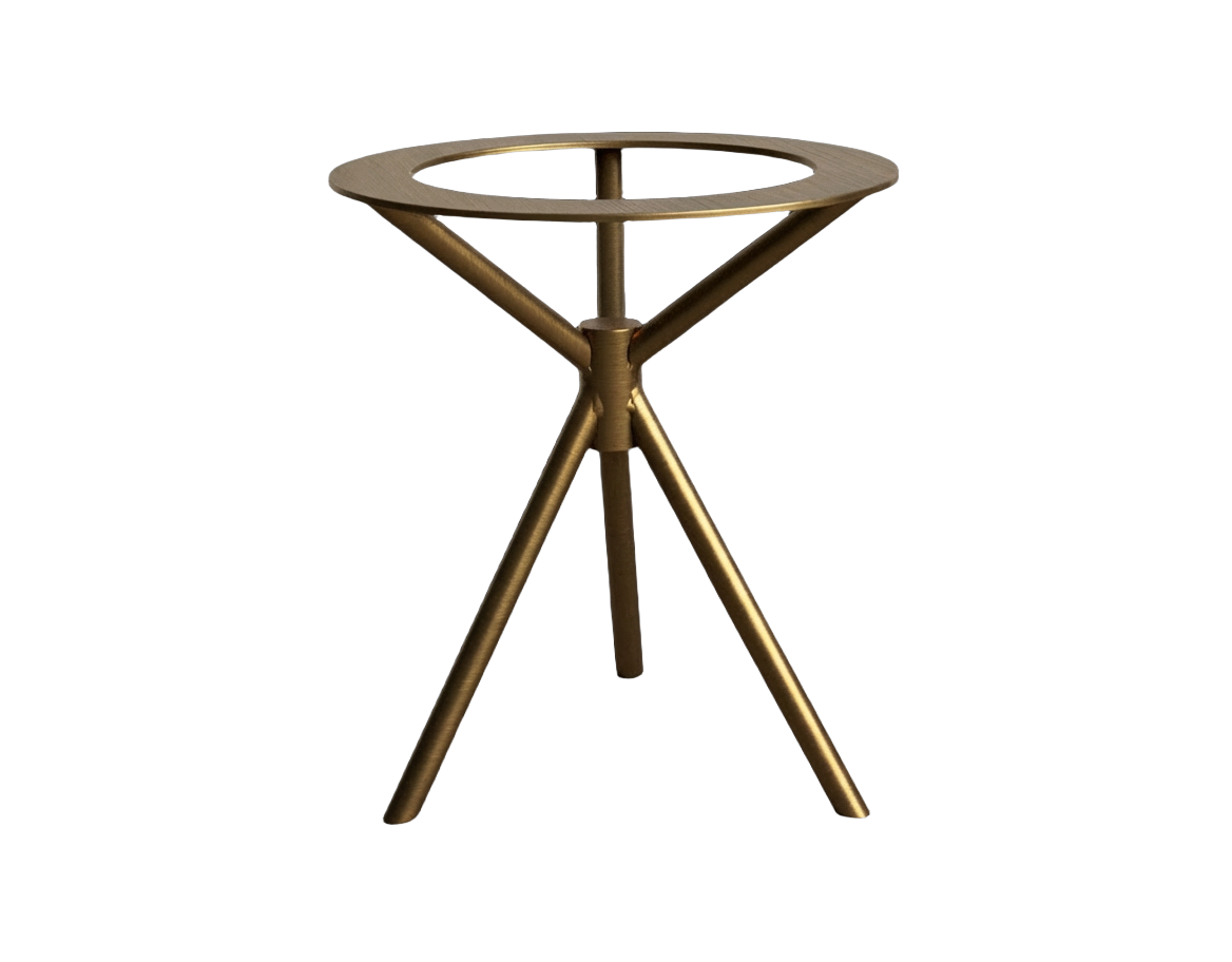 Verwijder de volledige achtergrond van deze productfoto zodat alleen het versteende houten tafeldeel vrijstaand overblijft op een transparante achtergrond.